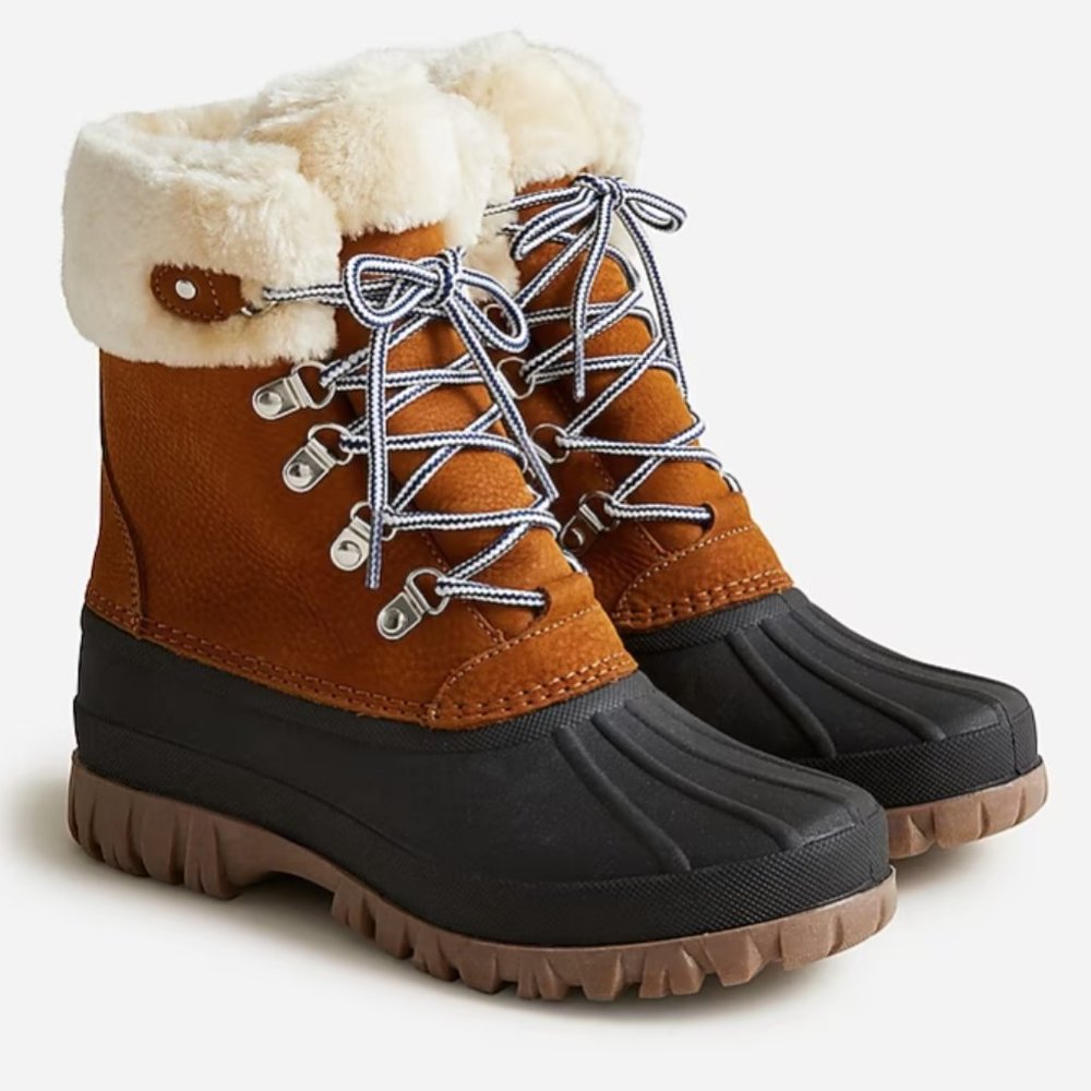 J Crew Waterproof Perfect Winter Boots with Sherpa